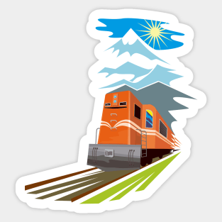 Diesel Train Traveling Retro Sticker